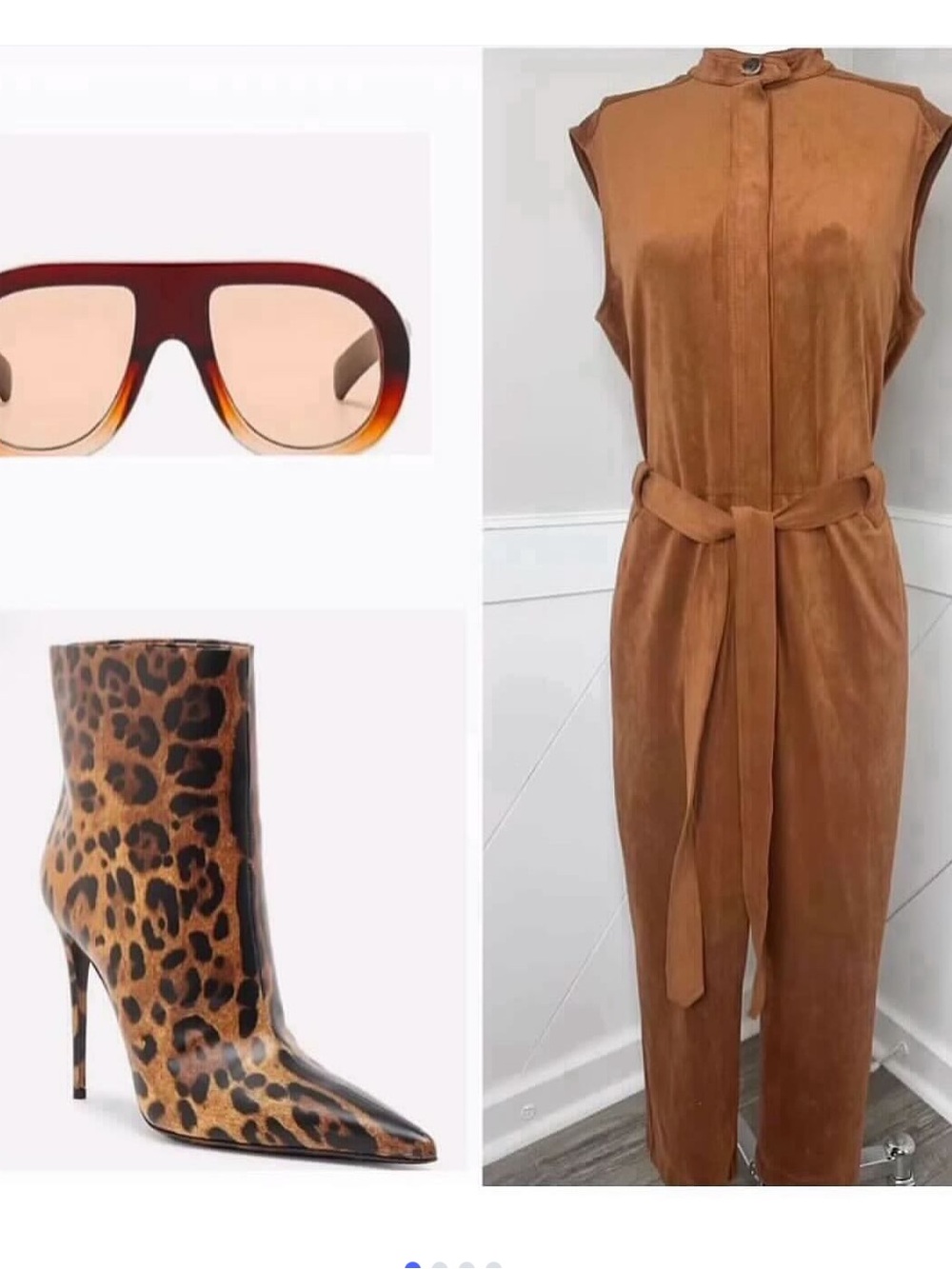Banana Republic Sleeveless Tie-Belt Jumpsuit in Camel Brown- 12P